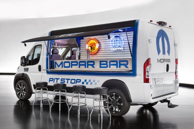 Ram ProMaster Pit Stop features a drop-down bar counter and has