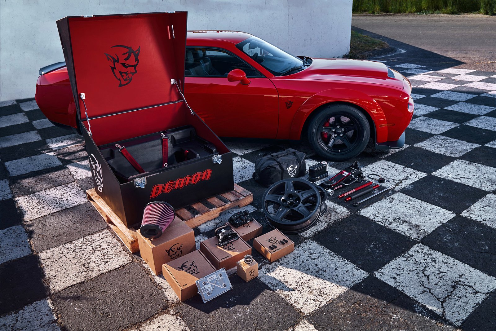 The custom-painted Demon Crate contains 18 components that maxim
