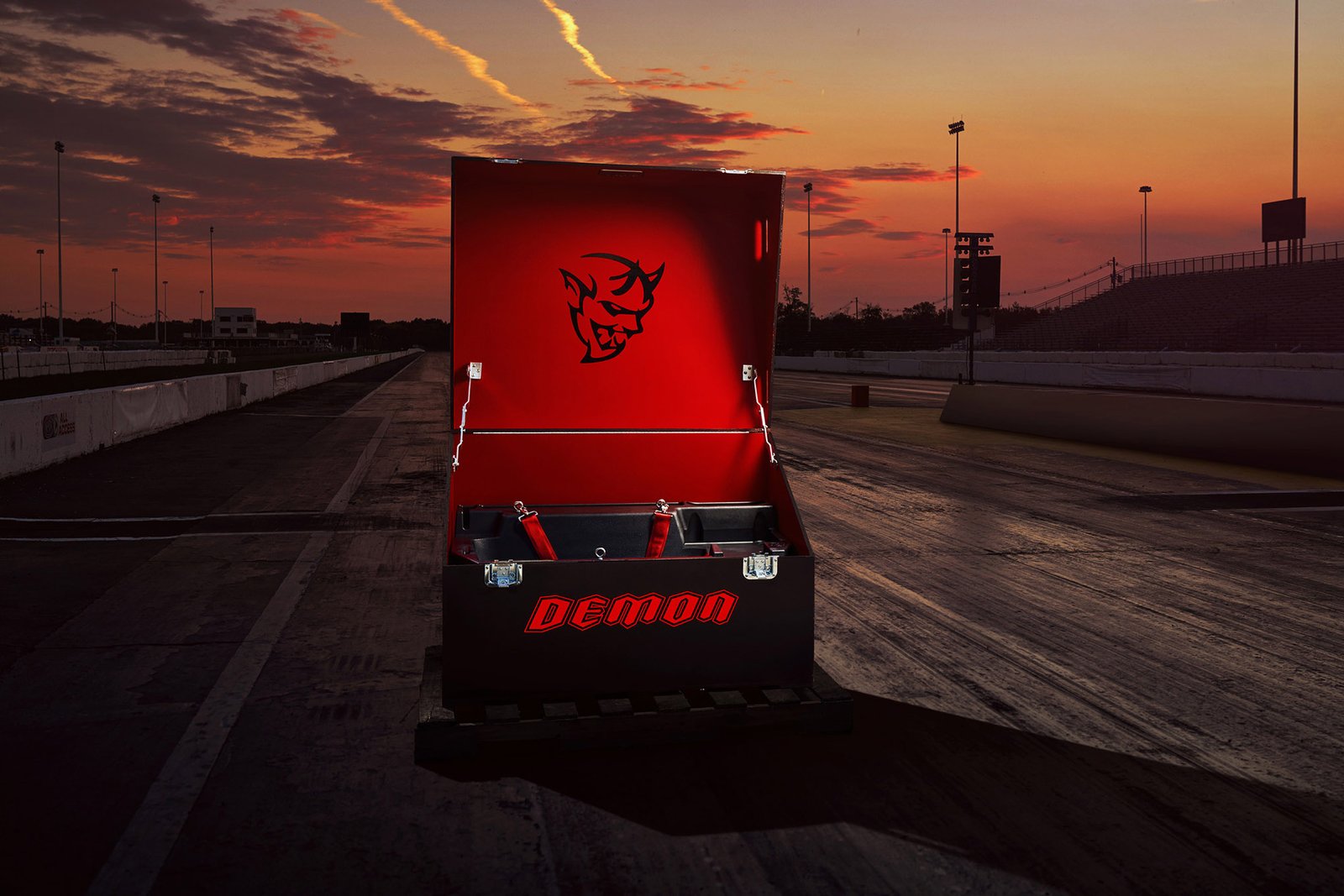 The Demon Crate holds 18 components that maximize the 2018 Dodge