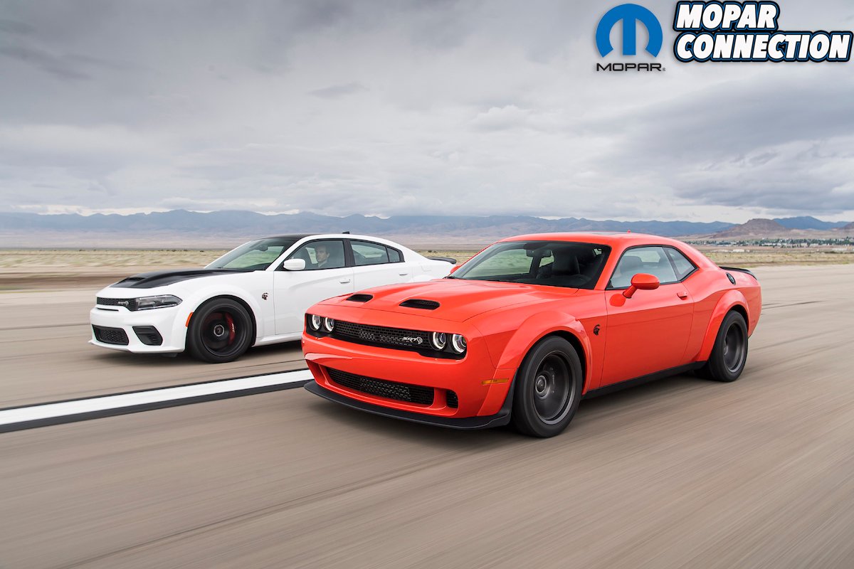 2021 Dodge Charger SRT Hellcat (left) and 2020 Dodge Challenger