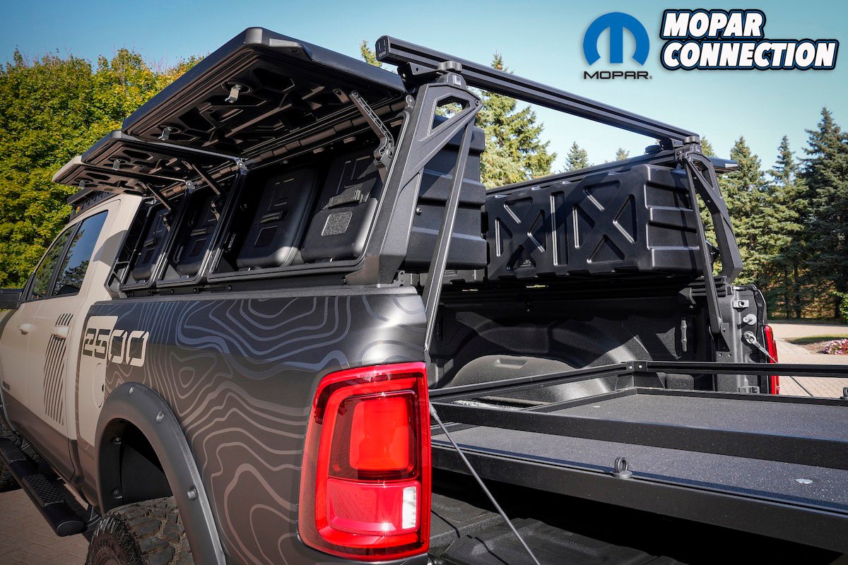 Fitted above the truck bed of the Ram 2500 Power Wagon Concept,